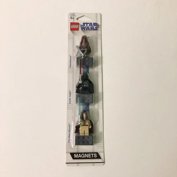 2008 Lego  Star Wars Magnets Chewbacca Obi Wan Kenobi Darth Vader Minifigures - Picture 1 of 14